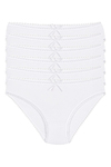 Modal Dantelli Bikini Kadın Külot Beyaz 6'lı Paket