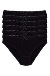 Modal Dantelli Bikini Kadın Külot Siyah 6'lı Paket
