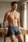 Modal Likralı Erkek Boxer Füme 3'lü Paket