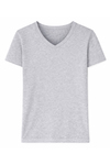 Modal V Yaka Erkek T-Shirt Gri Melanj