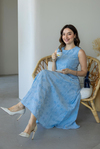 Süzene Nakışlı Elbise - BEBE MAVİSİ