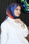 Abstrakt Desen Kırmızı Soft Pamuk Eşarp