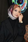 Abstrakt Desen Pembe Soft Pamuk Eşarp