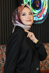 Abstrakt Desen Pembe Soft Pamuk Eşarp