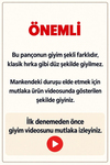 Almira Kadın Püsküllü Oversize Triko Panço Ekru