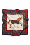 Asil At Desen Gri Saten Bandana Fular 50×50 cm
