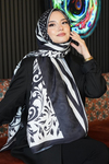 Barok Desen Siyah - Beyaz Soft Pamuk Şal