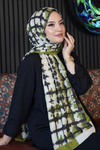 Batik Çizgi Desen Zeytuni Soft Pamuk Şal