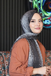 Ceylan Desen Füme Soft Pamuk Şal