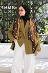 Ceylan Desen Kahve-Taba Soft Fular Eşarp 90x90 cm