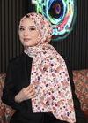 Çiçek Desen Beyaz Soft Pamuk Şal