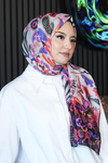 Çiçek Desen Krem Soft Pamuk Şal
