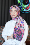 Çiçek Desen Krem Soft Pamuk Şal