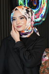 Çiçek Desen Renkli Soft Pamuk Şal