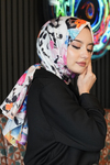 Çiçek Desen Renkli Soft Pamuk Şal