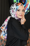 Çiçek Desen Renkli Soft Pamuk Şal
