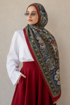 Çini Motif Desen Saks Soft Pamuk Şal