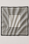 Çizgili Çerçeve Desen Antrasit Saten Bandana Fular 50×50 cm