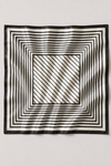 Çizgili Çerçeve Desen Antrasit Saten Bandana Fular 50×50 cm