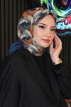 Dalga Desen Turuncu Soft Pamuk Eşarp