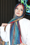 Dalgalı Desen Çok Renkli Soft Pamuk Şal
