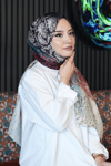 Dalgalı Desen Yeşil Soft Pamuk Şal