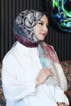 Dalgalı Desen Yeşil Soft Pamuk Şal