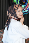 Dallı Desen Turuncu Soft Pamuk Eşarp
