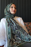 Damla Motif Desen Haki Soft Pamuk Şal 