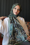 Damla Motif Desen Haki Soft Pamuk Şal 