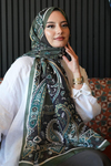 Damla Motif Desen Haki Soft Pamuk Şal 