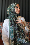 Damla Motif Desen Haki Soft Pamuk Şal 