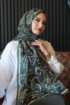 Damla Motif Desen Haki Soft Pamuk Şal 
