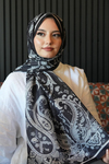 Damla Motif Desen Siyah Soft Pamuk Şal 