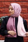 Degrade Desen Gül Kurusu-Pudra Soft Pamuk Şal