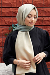 Degrade Desen Haki-Krem Soft Pamuk Şal