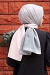 Degrade Desen Pudra-Gri Soft Pamuk Şal