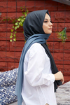 Degrade Desen Siyah-Füme Soft Pamuk Şal