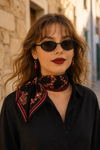 Desenli Fular Bordo