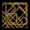 Desenli Fular Siyah-Gold