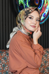 Doğa Desen Gri Soft Pamuk Eşarp