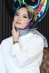 Fırça Desen Mor Soft Pamuk Eşarp