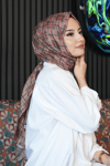Geometrik Desen Açık Kahverengi Soft Pamuk Şal