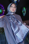 Geometrik Desen Siyah Soft Pamuk Şal