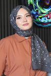 Geyik Desen Gri Soft Pamuk Şal