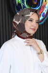 Gölge Çiçek Desen Mürdüm Soft Pamuk Eşarp
