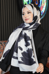Gül Desen Fildişi Soft Pamuk Şal