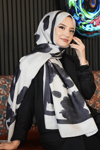 Gül Desen Fildişi Soft Pamuk Şal