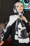 Gül Desen Fildişi Soft Pamuk Şal