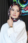 Halkalar Desen Kırmızı Soft Pamuk Eşarp